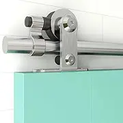 TSMST 6FT Sliding Barn Door Hardware Kit, Top Mount Stainless Steel Heavy Duty Sturdy Barn Door Track for Single Wood Door, Slide Smoothly Quietly (T Style)