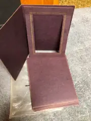 6 Old Time Folding Cardboard Picture Frames, Brown with Gold boarder $11.00