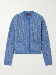 [Gucci] Gucci - Striped Cotton-blend Bouclé Cardigan - Light denim - S S Blue