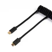 Keychron Custom Coiled Cable Aviator USB-C Cable with USB-A Adapter (Black)