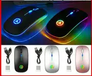 Wireless Mouse USB Rechargeable RGB Cordless For Dell HP Apple Acer PC Laptop