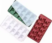 YOSADIER Polar Bear Shaped Ice Cube Mold DIY Ice Cream Cake Silicone Mould with Lid Easy Release for Accessories Pink