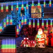 8 Tubes Meteor Showe Christmas Icicle Cascading Lights for Xmas Party New Year