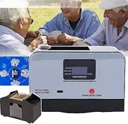 WhAeoy 360° Rotating Card Splitting Machine, Portable Fully Automatic Card Dealer, One Key To Operation + No Need To Plug In, With Card Shuffler, Anti-Cheating, For 3-8 People,B
