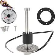 X AUTOHAUX Fuel Sending Unit and Gauge Kit Boat Fuel Sending Unit Marine Fuel Sender Unit Metal 5.51" 1 Set Silver Tone Black White 0-190 Ohm