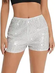 [Generic] Women Boy Shorts Underwear Pack Plus Size Straight Leg Sparkly Glitter Shorts Jams Shorts Womens