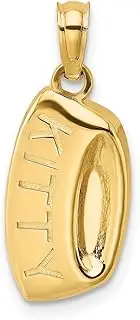 [JewelryWeb] 8.8mm Gold Kitty Bowl Charm
