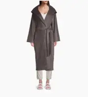Barefoot Dreams Luxechic® Belted Hooded Robe Size 1 NEW Carbon Gray $198