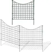 LUHUYOL Decorative Garden Fence, Metal Garden Fences with 10 Panels, Animal Barrier Rabbit Fence, Wire Temporary Dog Fencing for Yard, Patio