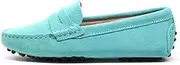 [ZIRIA] Shoes Women Leather Spring Flat Shoes Casual Loafers Slip On Women's Flats Shoes Lady Driving Shoes Mint Green