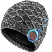 [TOUCH TWO] Bluetooth Beanie for Men, Wireless Headphones for Bluetooth Hat, Winter Knit Music Hat, Unique Tech Gifts Stocking Stuffer