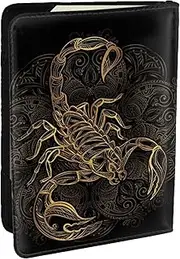 [JEJEA] Gold Scorpion Print Travel Organizer Credit Cards Case Passport BookPassport Holder Cover Wallet forTraveling,, Black, One Size