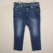 NWT Buffalo David Bitton Jeans Mens 38x32 Ash-X Basic Slim Stretch Medium Wash