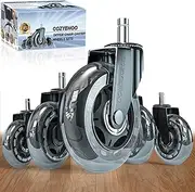 Office Chair Wheels, Heavy-Duty Caster Wheels 3 Inch, Replacement Wheels for Office Chair, Rubber Casters for Wood Floors/Carpet, Safe Quiet Rolling for Office Desk Chair Chair Wheels Set of 5