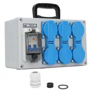 250V 16A Power Distribution Unit RCBO RCD Dual Use Handheld 6P Distribution Box with 230V 40A 1P+N Circuit Breaker