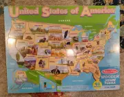 NEW Melissa & Doug USA Wooden Jigsaw Puzzle 45 pcs