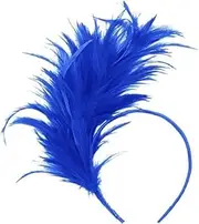 [Generic] Fascinator Hats for Women Feather Headband Kentucky Headpiece Gatsby Derby Hat for Cocktail Wedding Tea Party