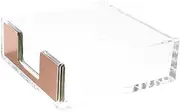 NAMOARLY Sturdy Memo Pad Box Business Card Stand Multi-use Desktop Organizer Office Memo Pad Holder Acrylic Notepad Container