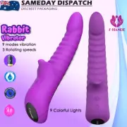 Vibrating Dildo Rabbit Vibrator Auto Rotation GSpot Clitoris Anal Adult Sex Toy