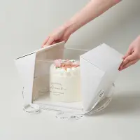 在飛比找蝦皮購物優惠-vvbonjour愛烘焙《現貨》蛋糕包裝白色手提盒6寸8寸透