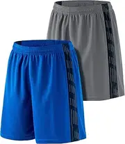 [ATHLIO] Men’s 1~2 Pack Athletic Shorts | Quick Dry Mesh Running & Training Shorts with Pockets