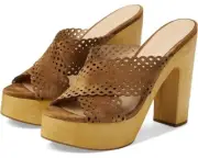NIB - Veronica Beard 'Gaynor' Scalloped Suede Platform Sandals, Hazelwood - 8