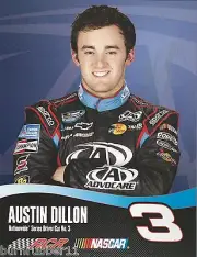 SIGNED 2012 AUSTIN DILLON "ADVOCARE RCR" #3 NASCAR NATIONWIDE SERIES POSTCARD