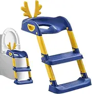 Toddler Toilet Seat - 2 in -1 Potty Training Seat with Step Stool | Foldable Toilet Seat for Kids, Bathroom Accessories, Safe Potty with Anti-Slip Pad for 6 Months to 10 Years Kids