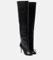 [Alaia] Alaïa Bow-detail leather over-the-knee boots AU 9 black