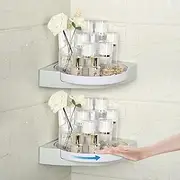 [JAILOG] Shower Caddy Corner, 360° Rotate Shower Organizer Shelves, 2 Pack Shower Organizer Lazy Susan Turntable Bathroom Countertop Organizer Kitchen Storage