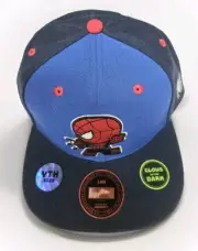 Spider-Man Youth Chibi Glow In The Dark Snapback Hat Royal/Navy Blue New
