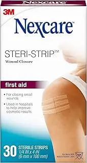 Nexcare Steri-Strip Skin Closure, Made by 3M, 3 Inch X 4 Inch, 30 Pack
