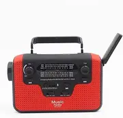 Emergency Compact Crank Weather AM/FM Radio - Multiple Power Sources, SOS Emergency Flashlight, Weather Scan + Alert, & Smart Phone/Tablet Charger