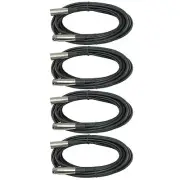4 Pack Lot 25 FT XLR 3 Pin Male Female MIC microphone Shielded Audio Cable Cords