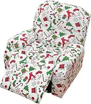 [GUYIRT] Stretch Recliner Sofa Cover, 4 Pieces Lazy Boy Recliner Cover for Recliner Chair, Christmas Armchair Slipcover with Pocket (3,one Size)