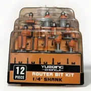 1/4 Shank Router Bit Set Router bit set 1/4 Shank 12 Piece Router bit