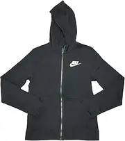[Nike] Boys Full-Zip Hooded Jacket Cotton/Polyester Blend CD7401 Black (Large)