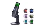 E-Lektron USB Metal Condenser Microphone RGB Color Anti-Vibration Shock Mount Noise Reduction