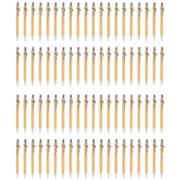 80 Pcs Ballpoint Pen Set Bamboo And Wood Writing Tools, 40 Pcs Black Ink & 40 Pcs Blue Ink Wood color