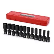 3/8" Drive Deep Impact Universal Joint Swivel Socket Set, SAE, 5/16" - 1", De...