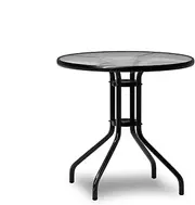 ALFORDSON Outdoor Dining Table Round, Garden Patio Furniture with Patio Desk for Outdoor Chairs, Indoor Bar Table for Patio, Garden, Lawn, Balcony and Swimming Pool Side, R60*70cm, Black