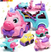 2 Year Old Girl Gifts, Toddler Toys Unicorn Truck, Kids Toys with Light & Sound,