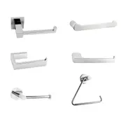 Chrome Bathroom Toilet Paper Roll Holder Hook Bar Washroom Wall