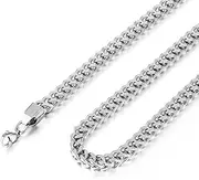 [HZMAN] 3mm Franco Square Box Link Chain Stainless Steel Necklace Men Women 16, 18, 20, 22, 24 Inches Square Chain