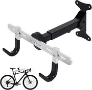Bike Rack Wall Mount，Cycling Hanger，Bike Wall Rack -Angle Width Length Adjustable for Bicycle Holder for Road Hybrid or Mountain Bikes(Silver)
