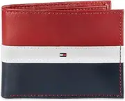 [Tommy Hilfiger] Men's Leather Wallet – Slim Bifold with 6 Credit Card Pockets and Removable Id Window