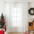MIULEE 2 Panels Solid Color Sheer Window Curtains Elegant Window Voile Panels...