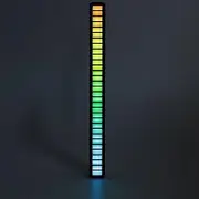RGB Sound Reactive LED Light Bar, 100-10KHZ Voice Activated Pickup Rhythm Lights, USB Rechargeable RGB Ambiance Lamp, for Home Party Bar Wedding