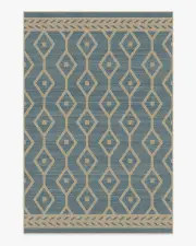 185' x 275' | Machine Washable Runner Rug | Kid & Pet Friendly | Indoor Rug | Newport Slate Blue Re-Jute Rug by Gray Malin | Ruggable
