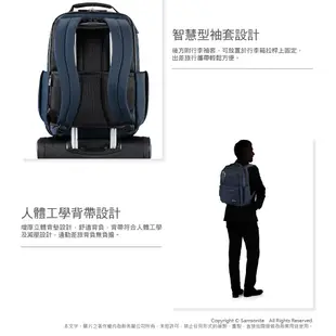 Samsonite新秀麗 筆電後背包/電腦包15.6吋OPENROAD 2.0防潑水USB插孔商務防水拉鍊(黑/藍/灰)